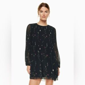 Aritzia Wilfred Black Floral Mini Dress
